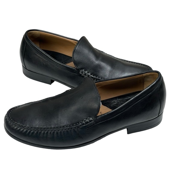 Johnston & Murphy Cresswell Venetian Black Sheepskin Leather Slip On Men Sz. 8.5